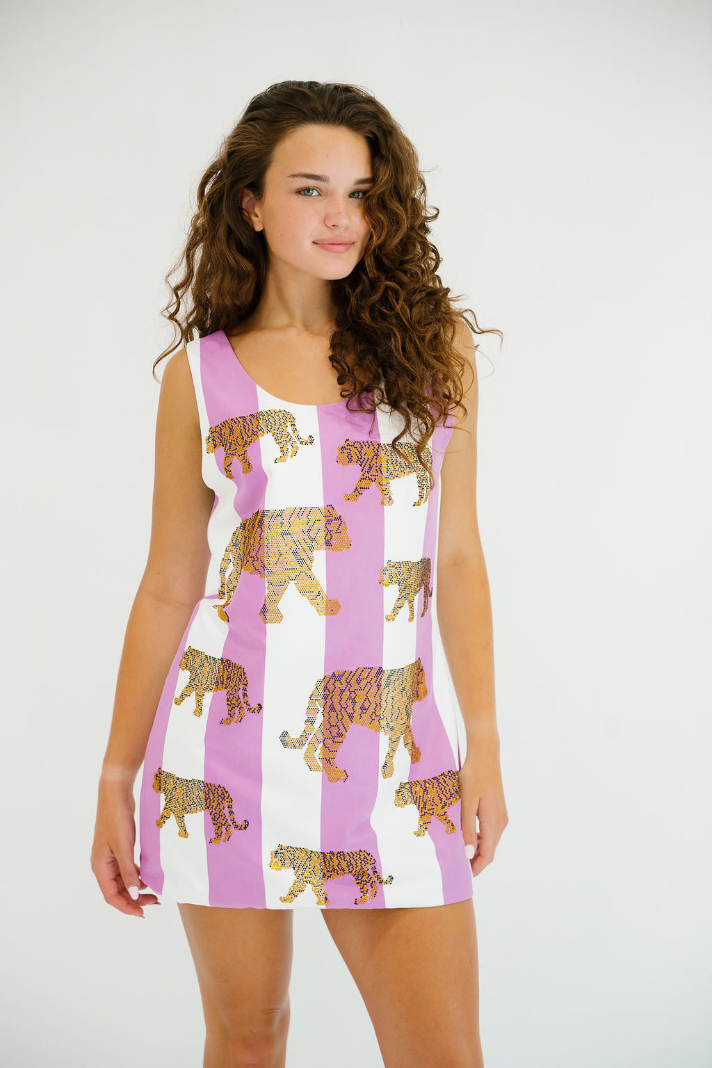 TIGER LOVER PURPLE STRIPED DRESS DRESS Judith March
