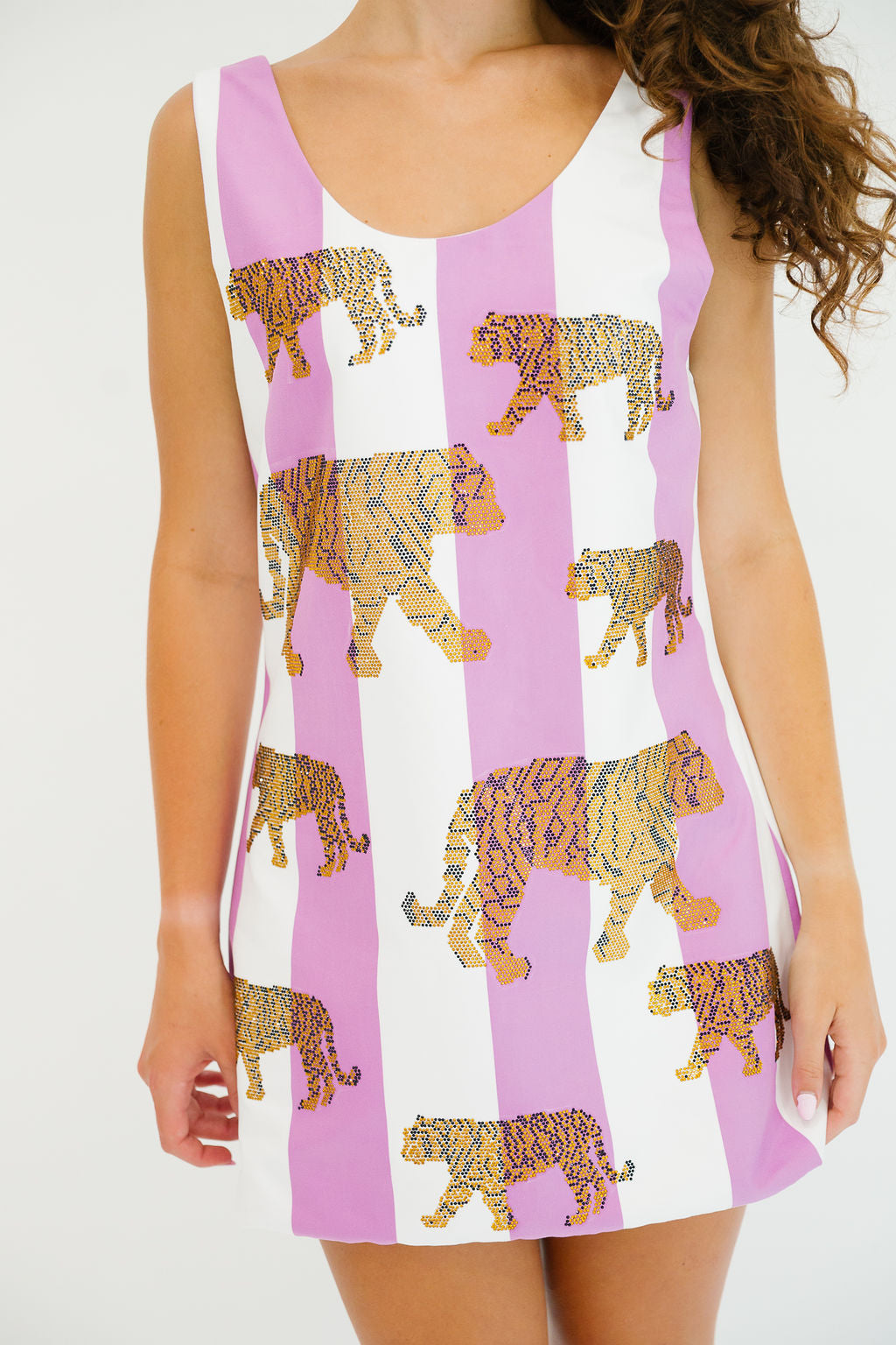 TIGER LOVER PURPLE STRIPED DRESS DRESS Judith March