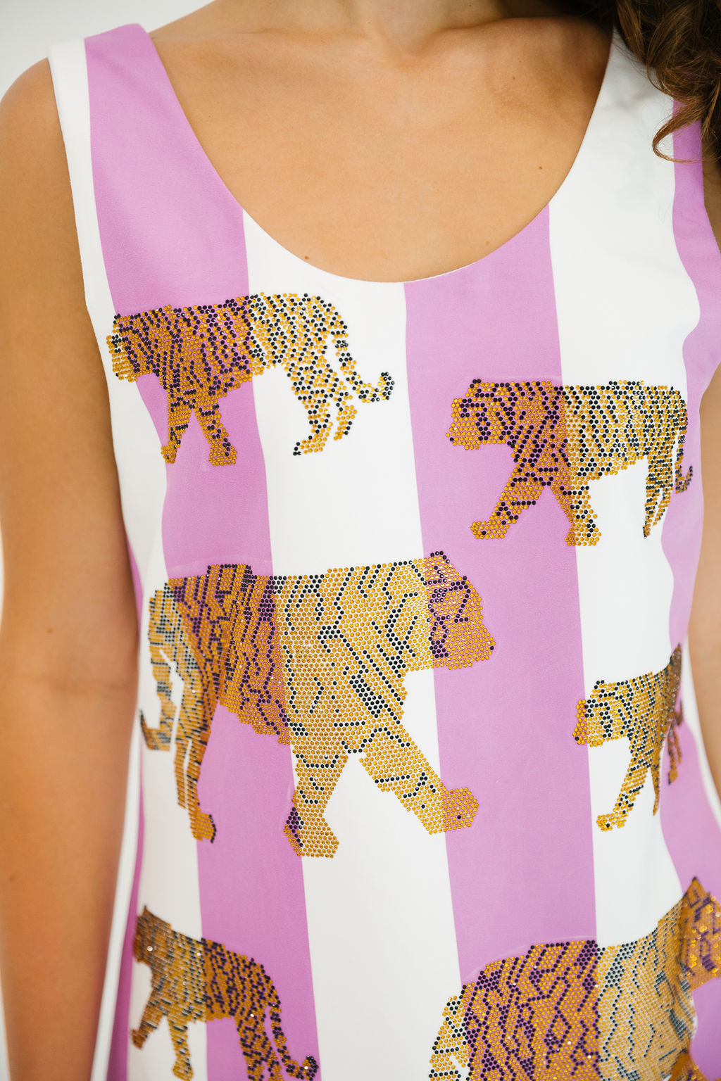 TIGER LOVER PURPLE STRIPED DRESS DRESS Judith March