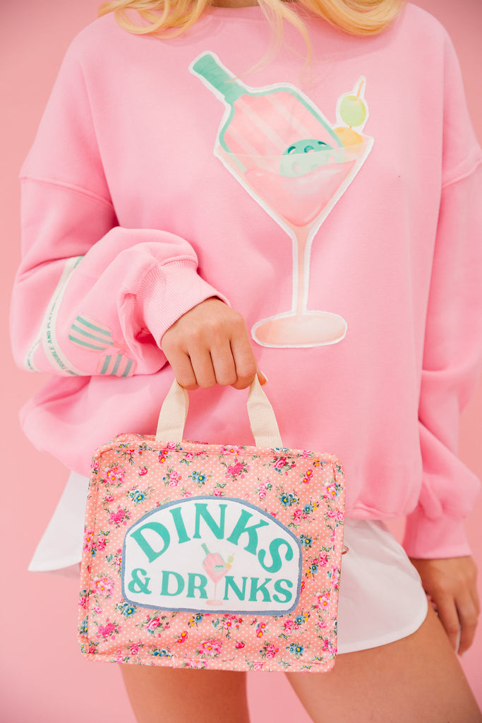 DINKS & DRINKS PINK FLORAL BAG Cosmetic & Toiletry Bags Judith March   