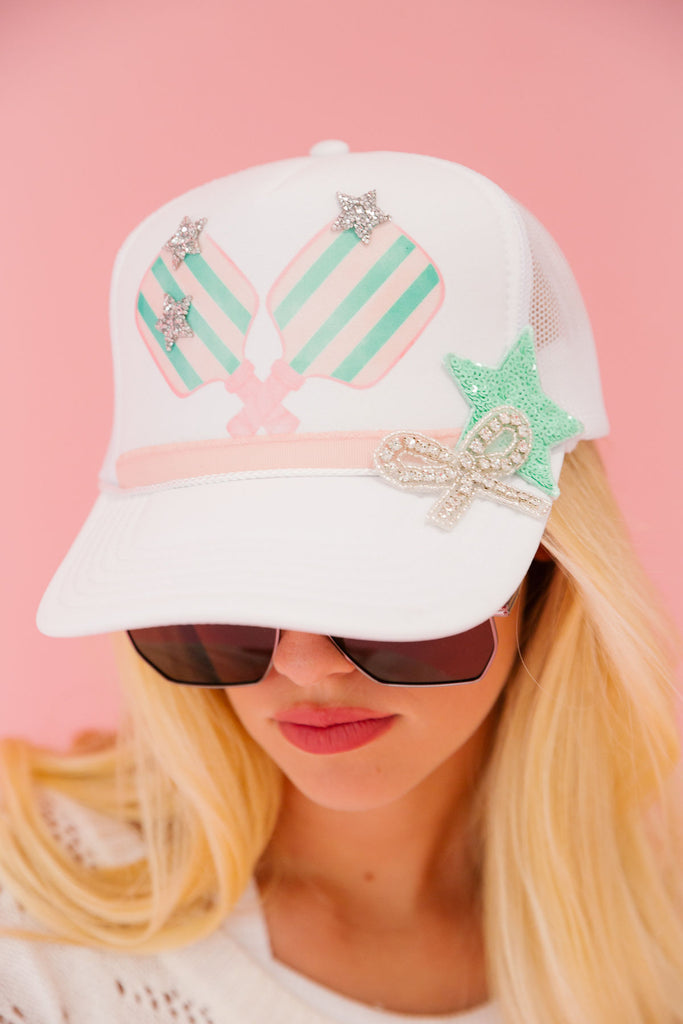 STAR PLAYER WHITE TRUCKER HAT HAT Judith March   