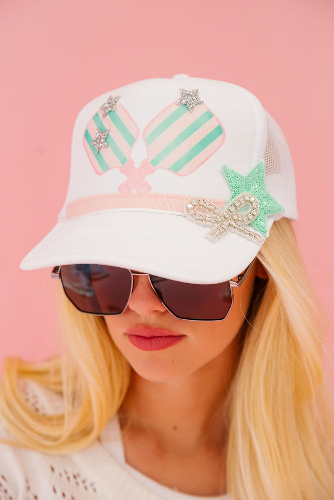 STAR PLAYER WHITE TRUCKER HAT HAT Judith March   