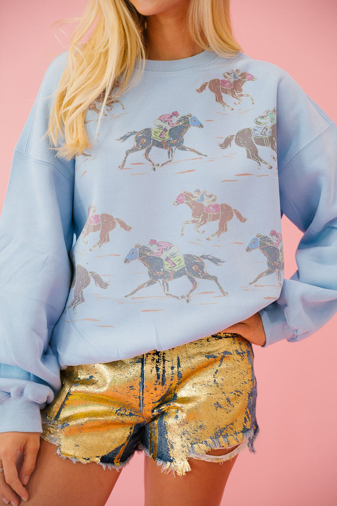 RACE HORSE BLUE PULLOVER pullover Judith March   