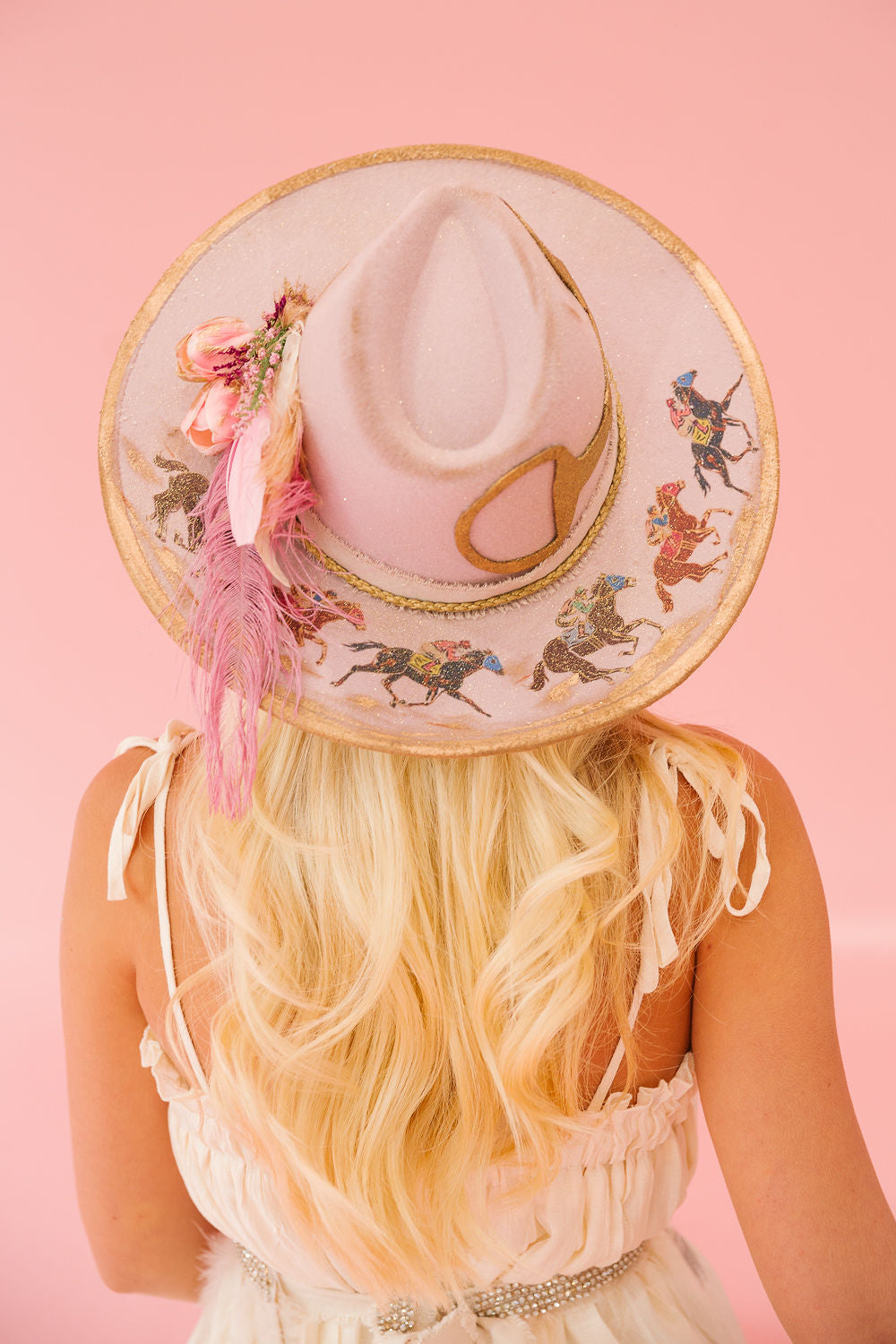 HORSE BIT FLORAL PINK RANCHER HAT RANCHER HAT Judith March