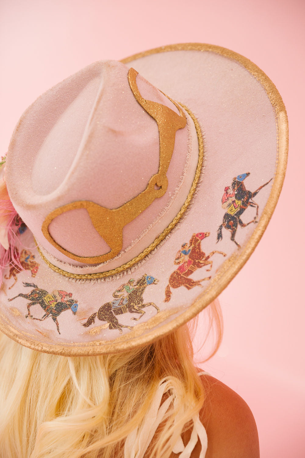 HORSE BIT FLORAL PINK RANCHER HAT RANCHER HAT Judith March