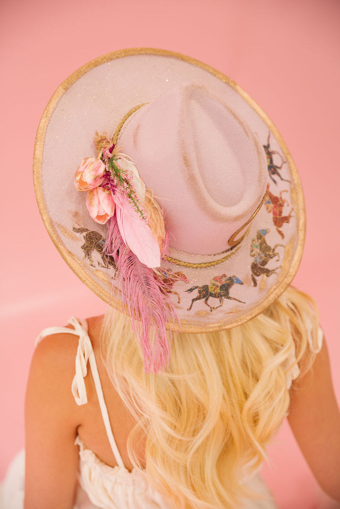 HORSE BIT FLORAL PINK RANCHER HAT RANCHER HAT Judith March