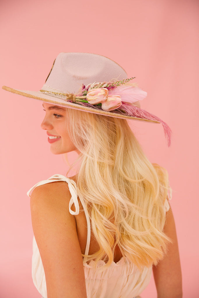HORSE BIT FLORAL PINK RANCHER HAT RANCHER HAT Judith March