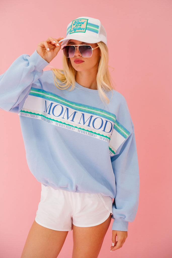 MOM MODE BLUE PULLOVER PULLOVER Judith March   