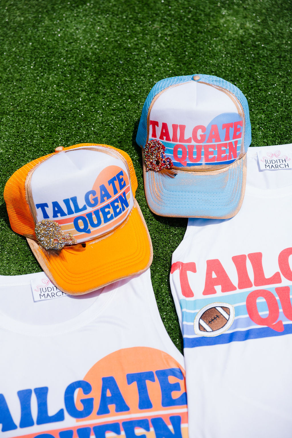 TAILGATE QUEEN BLUE TRUCKER HAT TRUCKER HAT Judith March