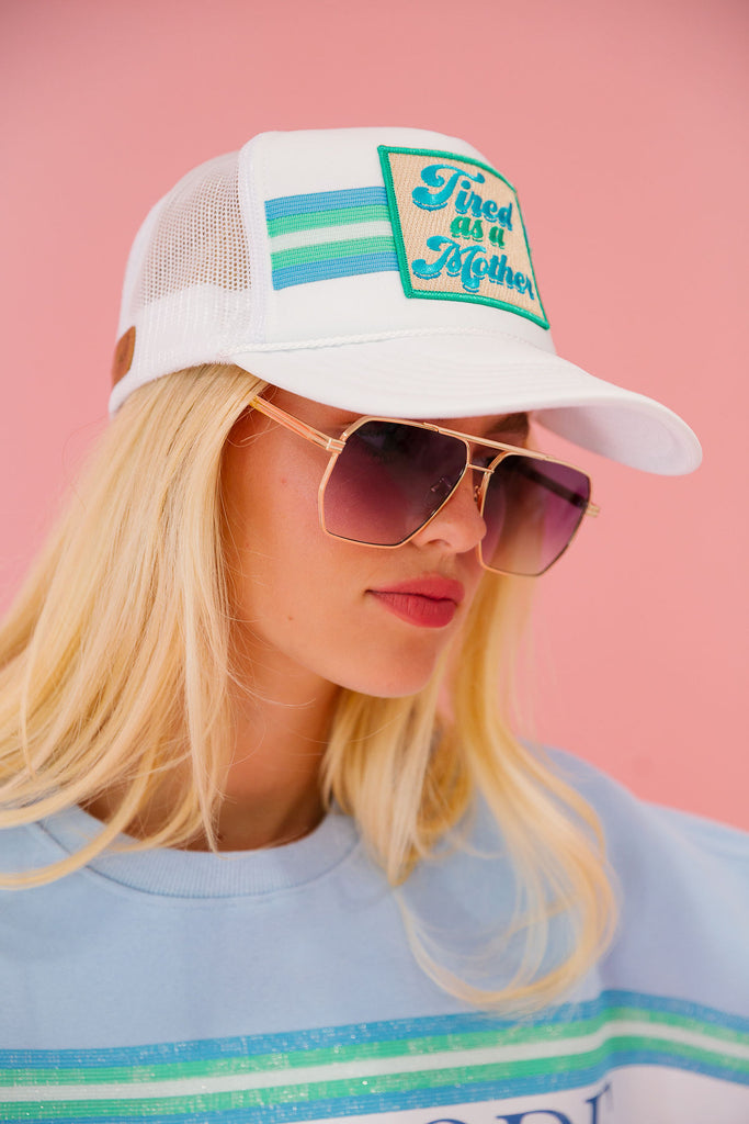 TIRED AS A MOTHER TRUCKER HAT HAT Judith March   