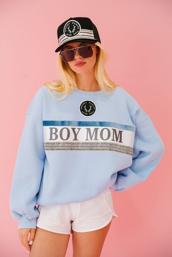 BOY MOM RIBBON BLUE PULLOVER PULLOVER Judith March   