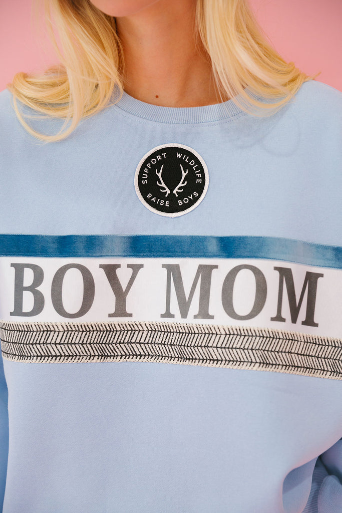 BOY MOM RIBBON BLUE PULLOVER PULLOVER Judith March   