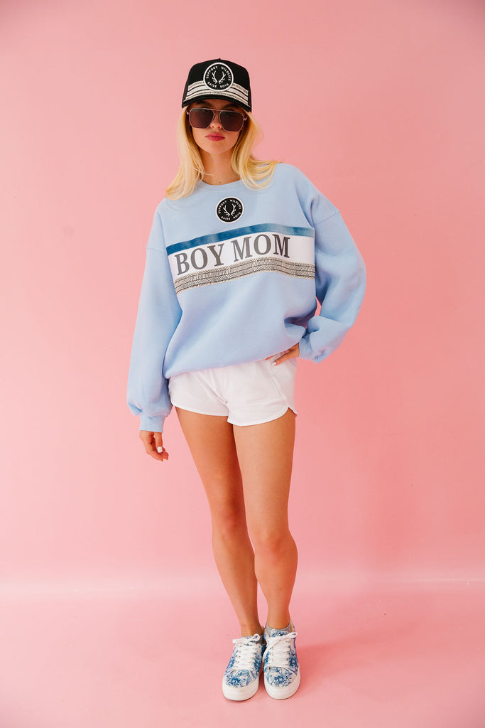 BOY MOM RIBBON BLUE PULLOVER PULLOVER Judith March   