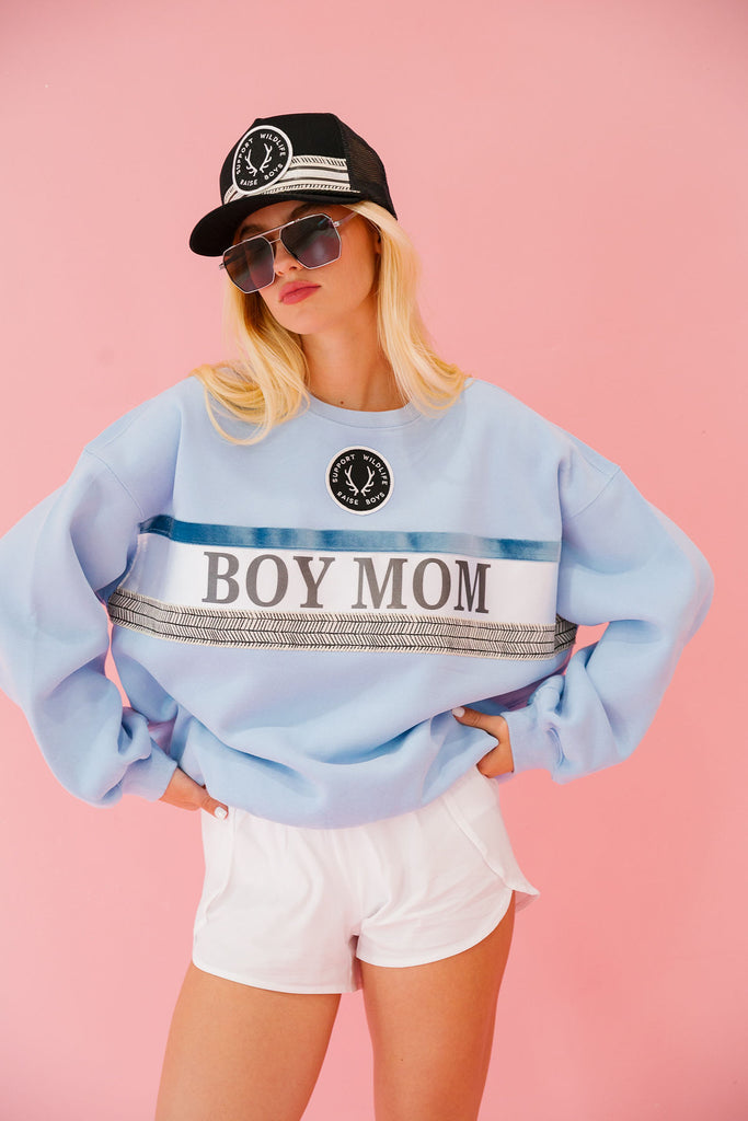 BOY MOM RIBBON BLUE PULLOVER PULLOVER Judith March   