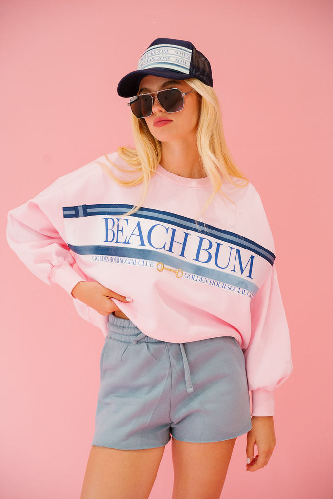 BEACH BUM PINK PULLOVER PULLOVER Judith March   