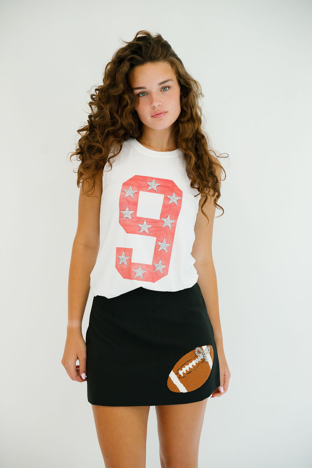 CUSTOM NUMBER WHITE TANK TANK Judith March