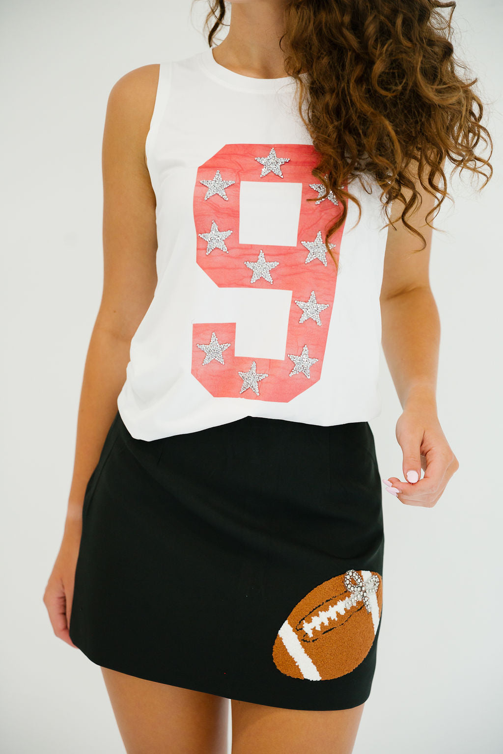 CUSTOM NUMBER WHITE TANK TANK Judith March