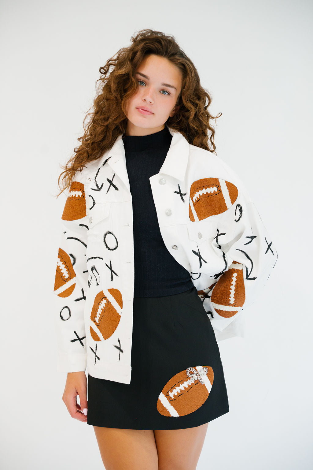 TAILGATE CLUB WHITE DENIM JACKET JACKET Judith March