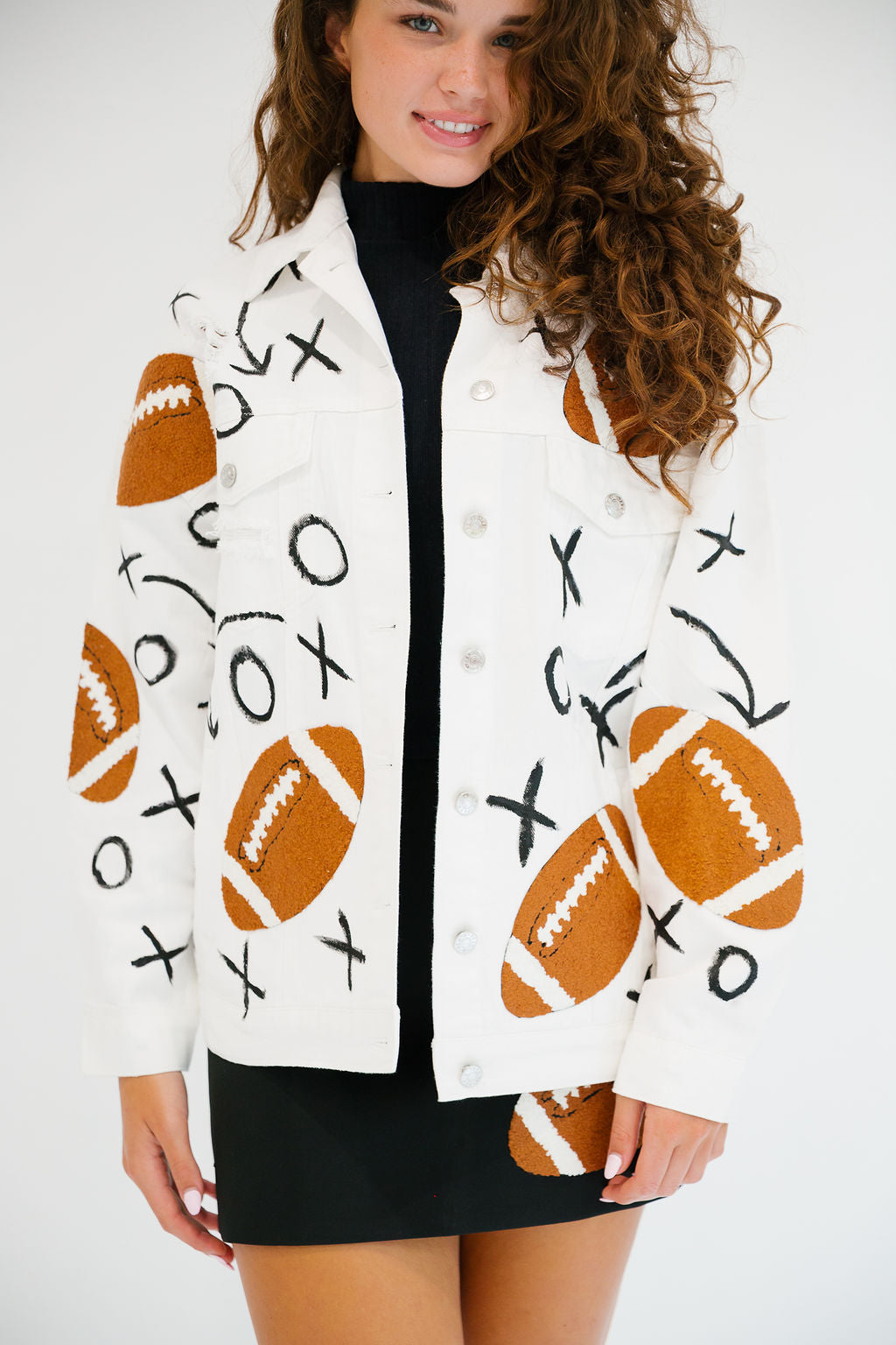 TAILGATE CLUB WHITE DENIM JACKET JACKET Judith March