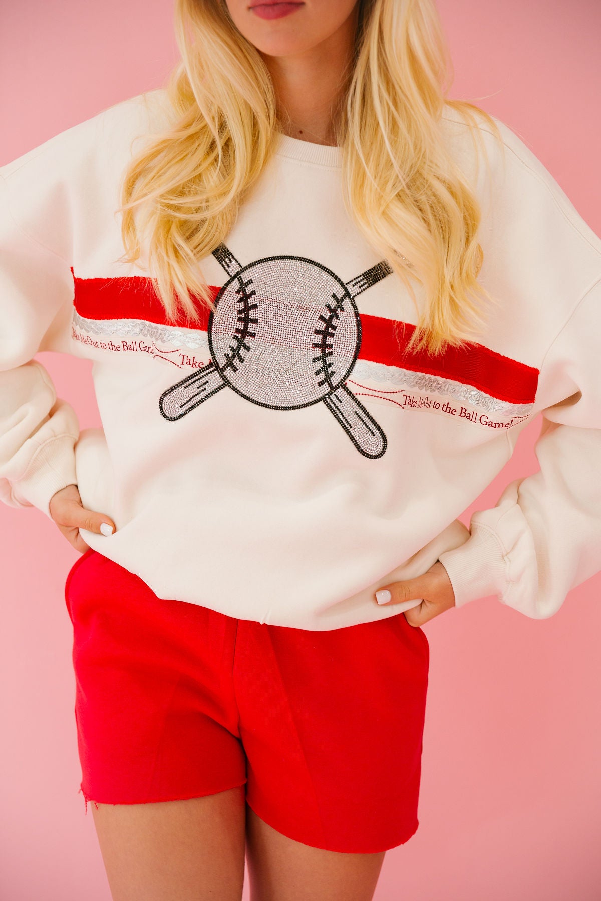 OUT TO THE GAME BASEBALL PULLOVER PULLOVER Judith March   