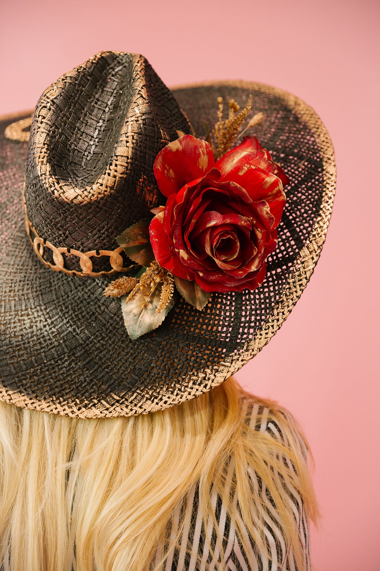 HORSESHOE ROSES BLACK SUN HAT Sun hat Judith March