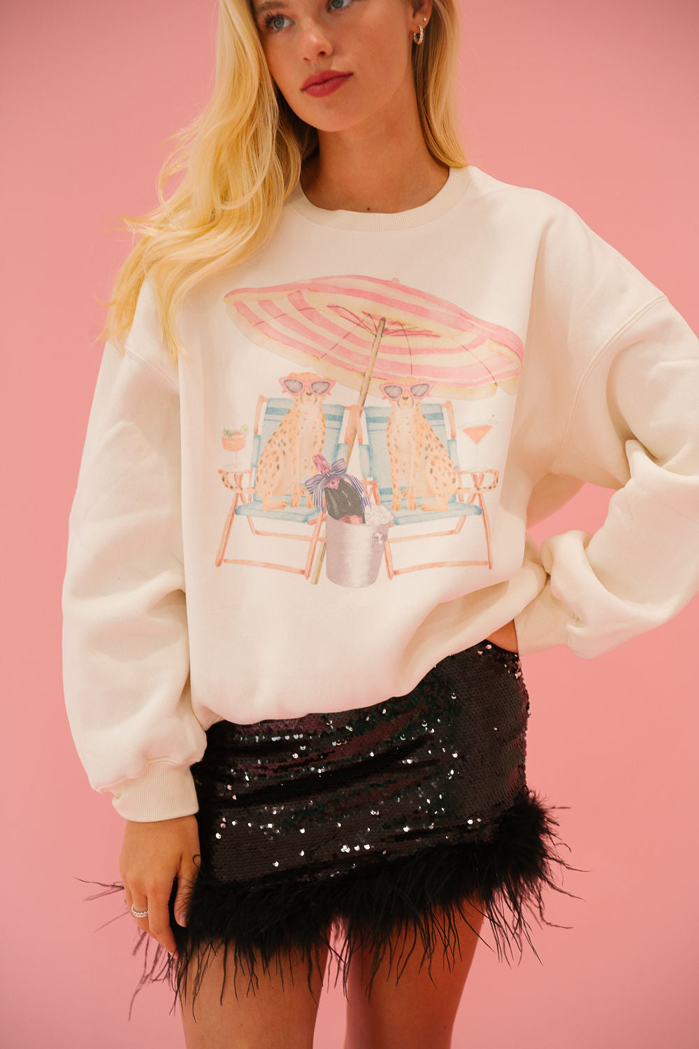 CAT MOM CREAM PULLOVER pullover Judith March
