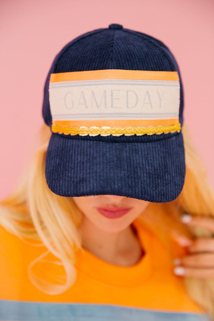 GAMEDAY NAVY CORDUROY HAT HAT Judith March   