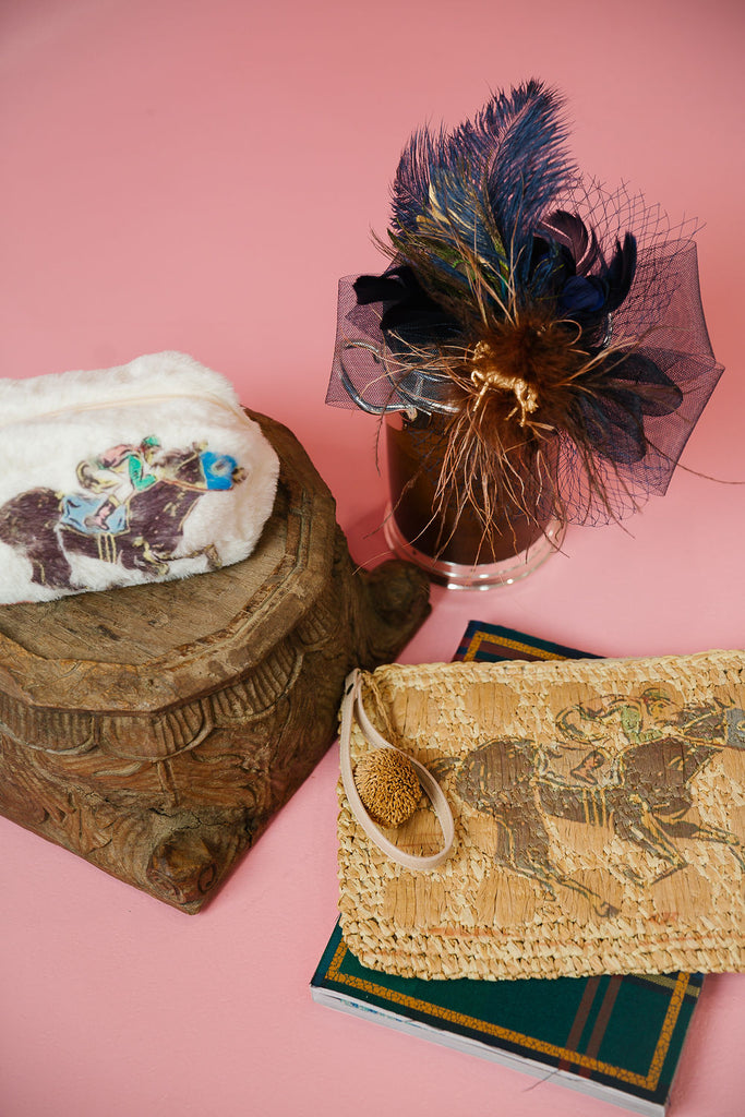 WIN THE RACE STRAW BAG Clutch Judith March   