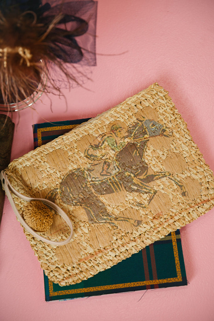 WIN THE RACE STRAW BAG Clutch Judith March   