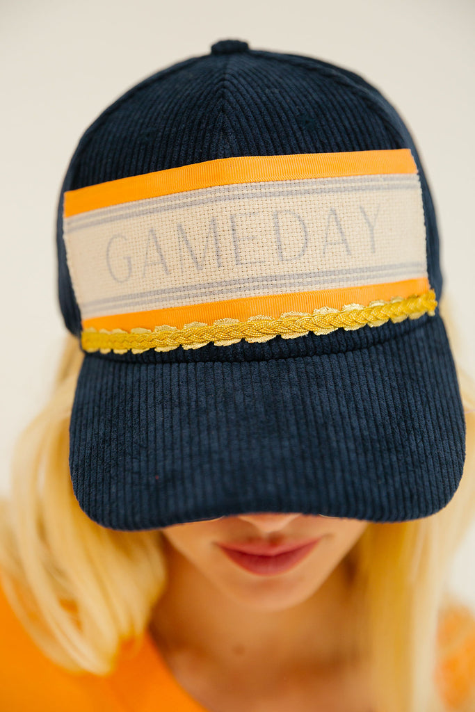 GAMEDAY NAVY CORDUROY HAT HAT Judith March   