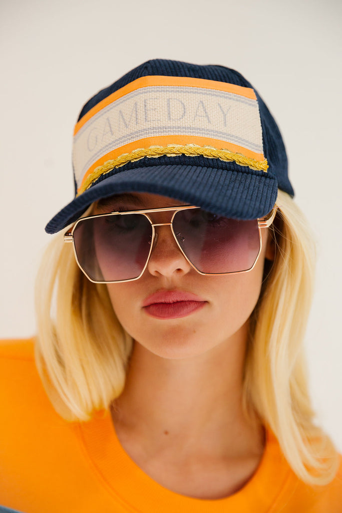 GAMEDAY NAVY CORDUROY HAT HAT Judith March   