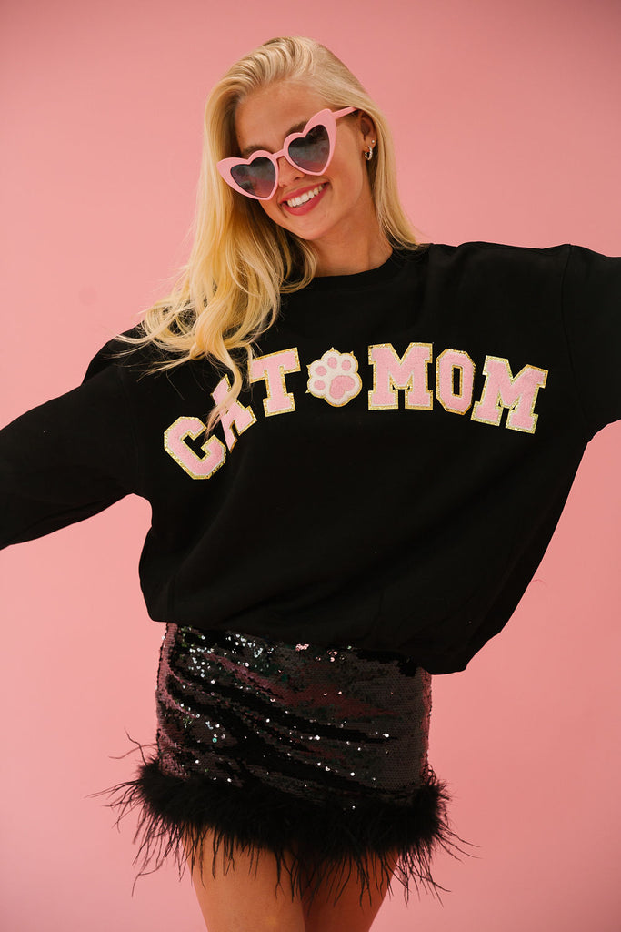 CAT MOM BLACK PULLOVER* pullover Judith March