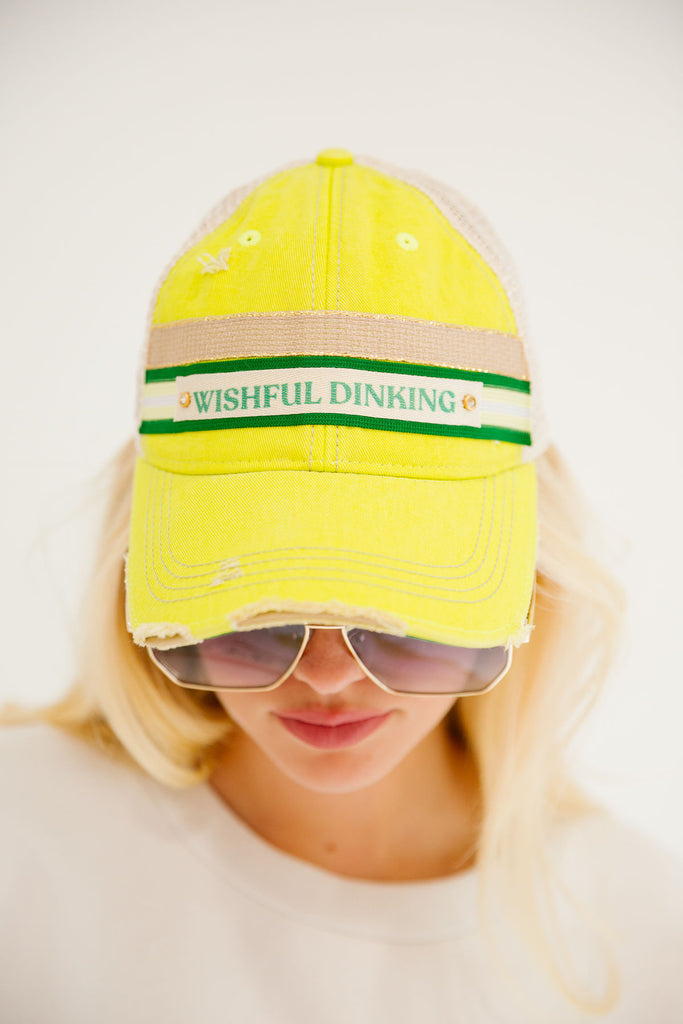 WISHFUL DINKING NEON DISTRESSED HAT HAT Judith March   