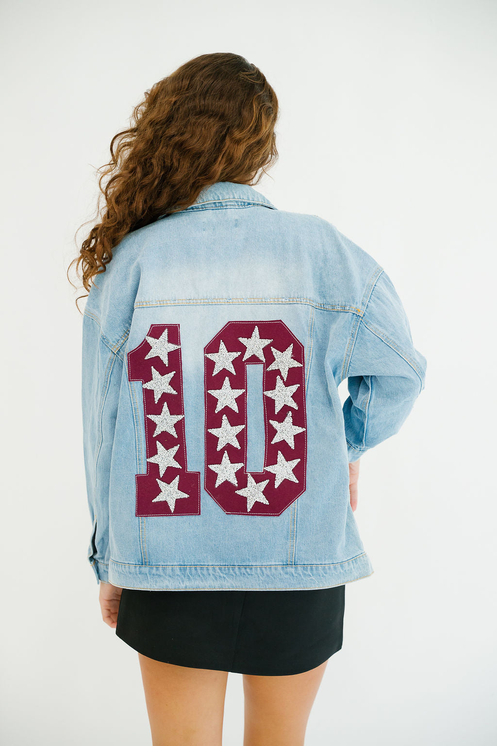 CUSTOM NUMBER PATCH DENIM JACKET JACKET Judith March