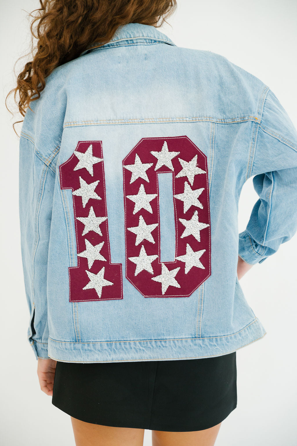 CUSTOM NUMBER PATCH DENIM JACKET JACKET Judith March