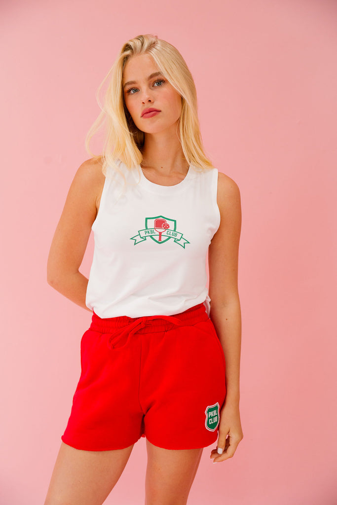 PICKLEBALL CLUB WHITE TANK TANK Judith March
