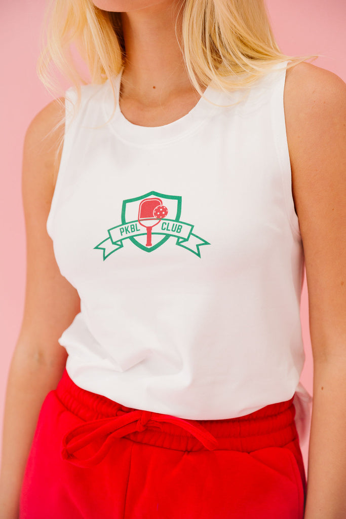 PICKLEBALL CLUB WHITE TANK TANK Judith March