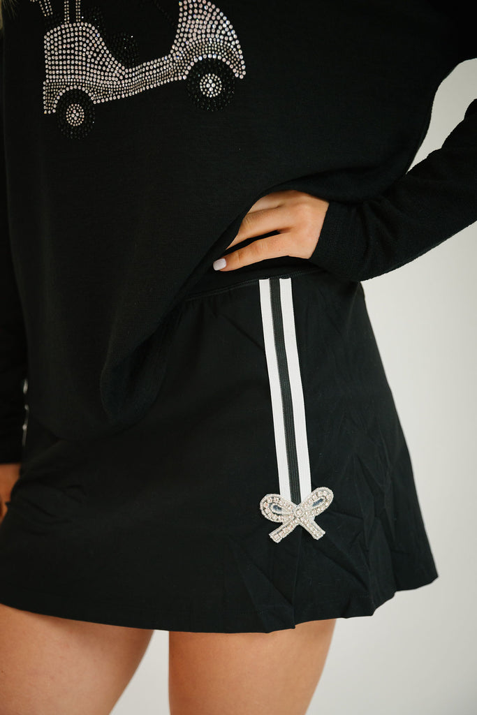 DIAMOND BOW BLACK ATHLETIC SKIRT* SKIRT Judith March