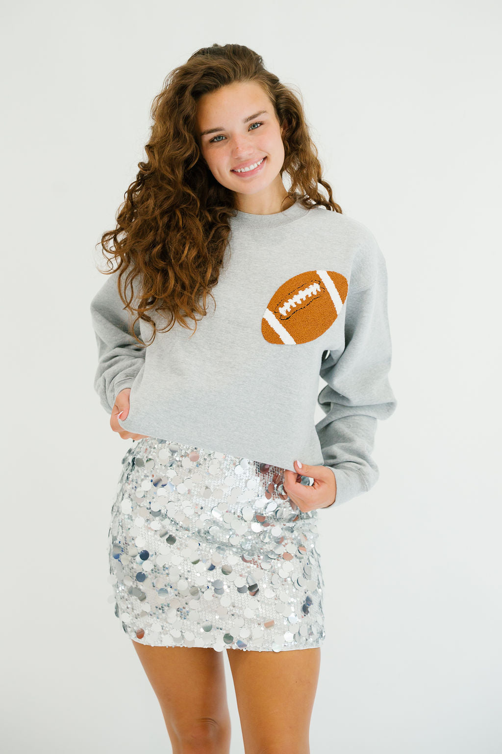 TOUCHDOWN GREY PULLOVER PULLOVER Judith March
