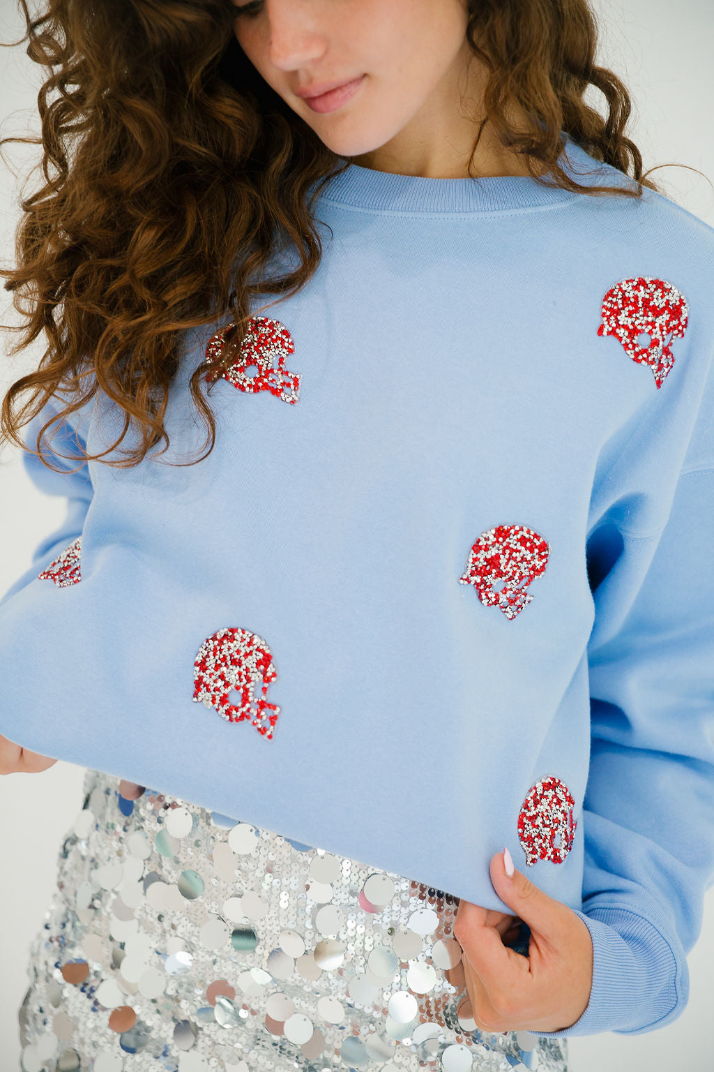 RED CONFETTI HELMETS PULLOVER PULLOVER Judith March