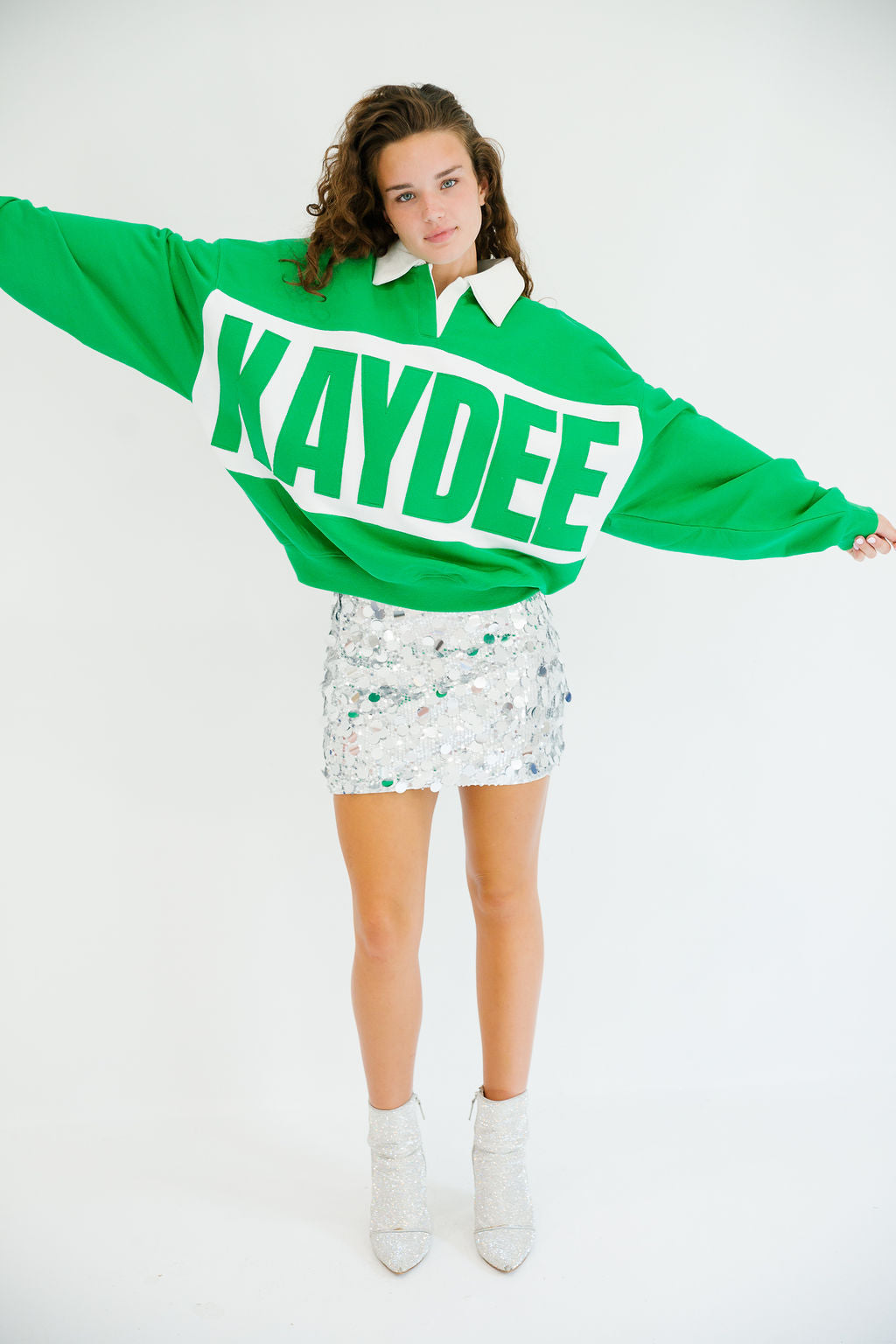 KAYDEE GREEN CREW NECK PULLOVER Judith March