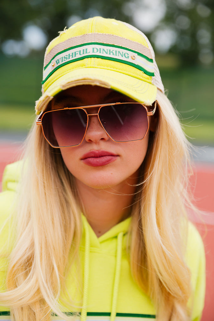 WISHFUL DINKING NEON DISTRESSED HAT HAT Judith March   