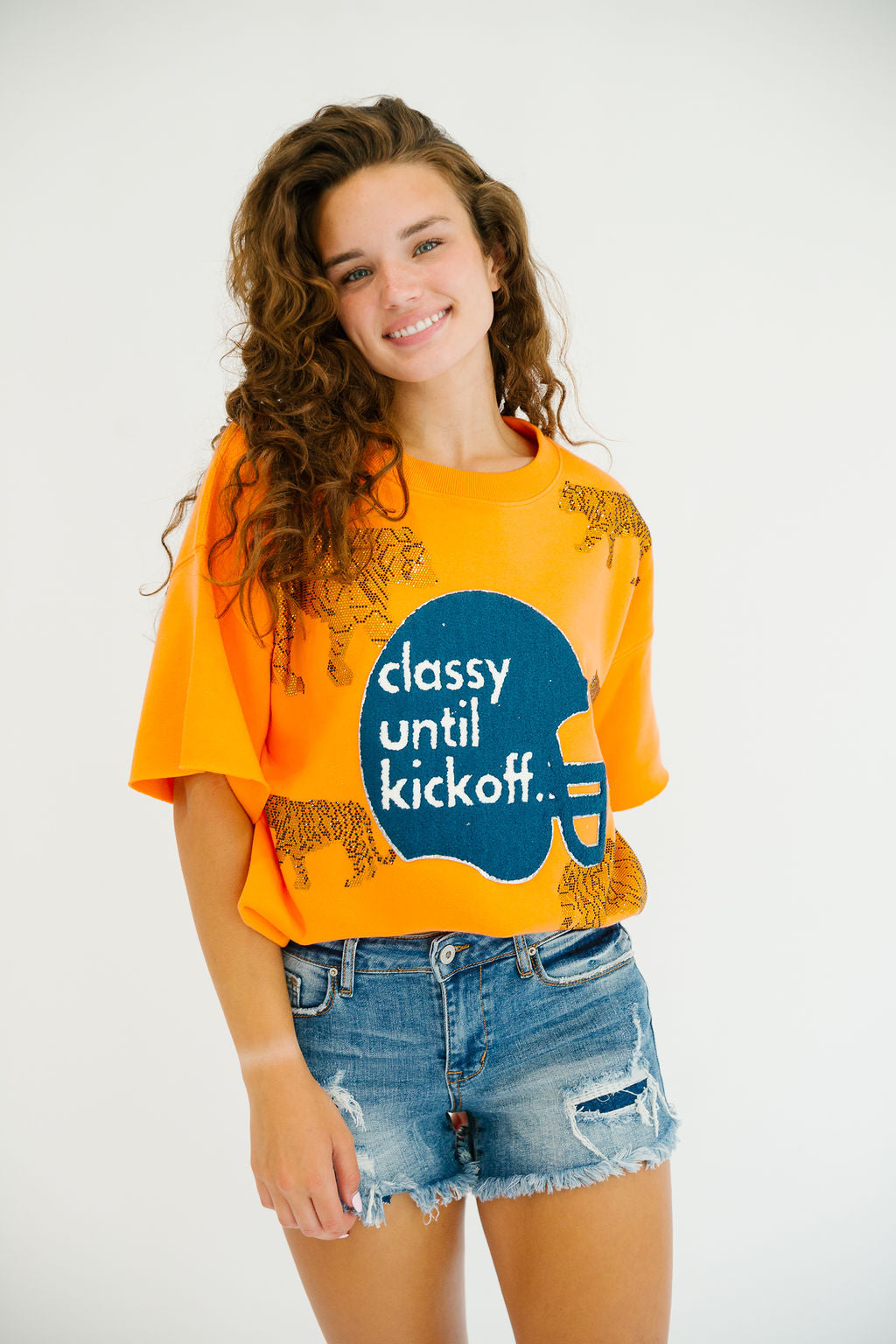 CLASSY UNTIL KICKOFF HELMET TIGER SLEEVELESS PULLOVER PULLOVER Judith March