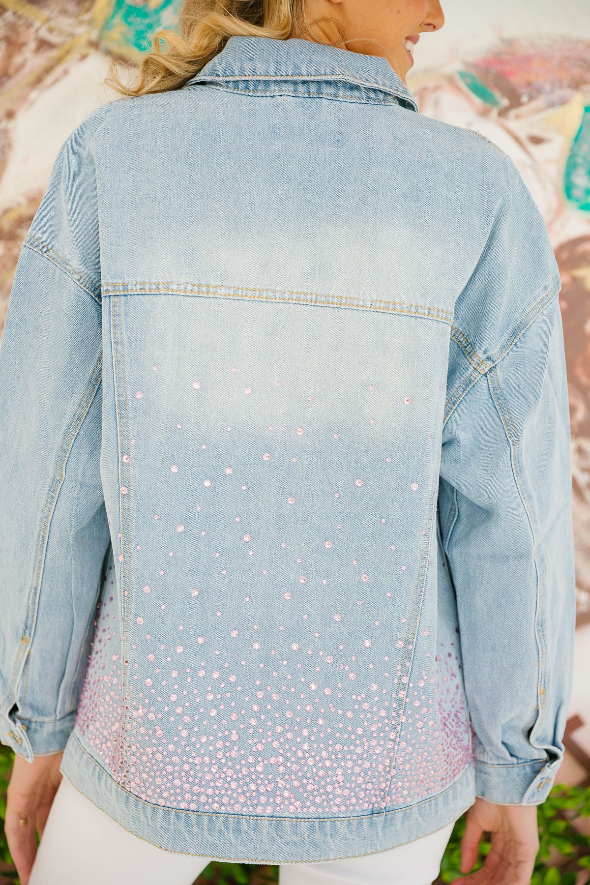 BLUSH SPARKLE DENIM JACKET JACKET Judith March