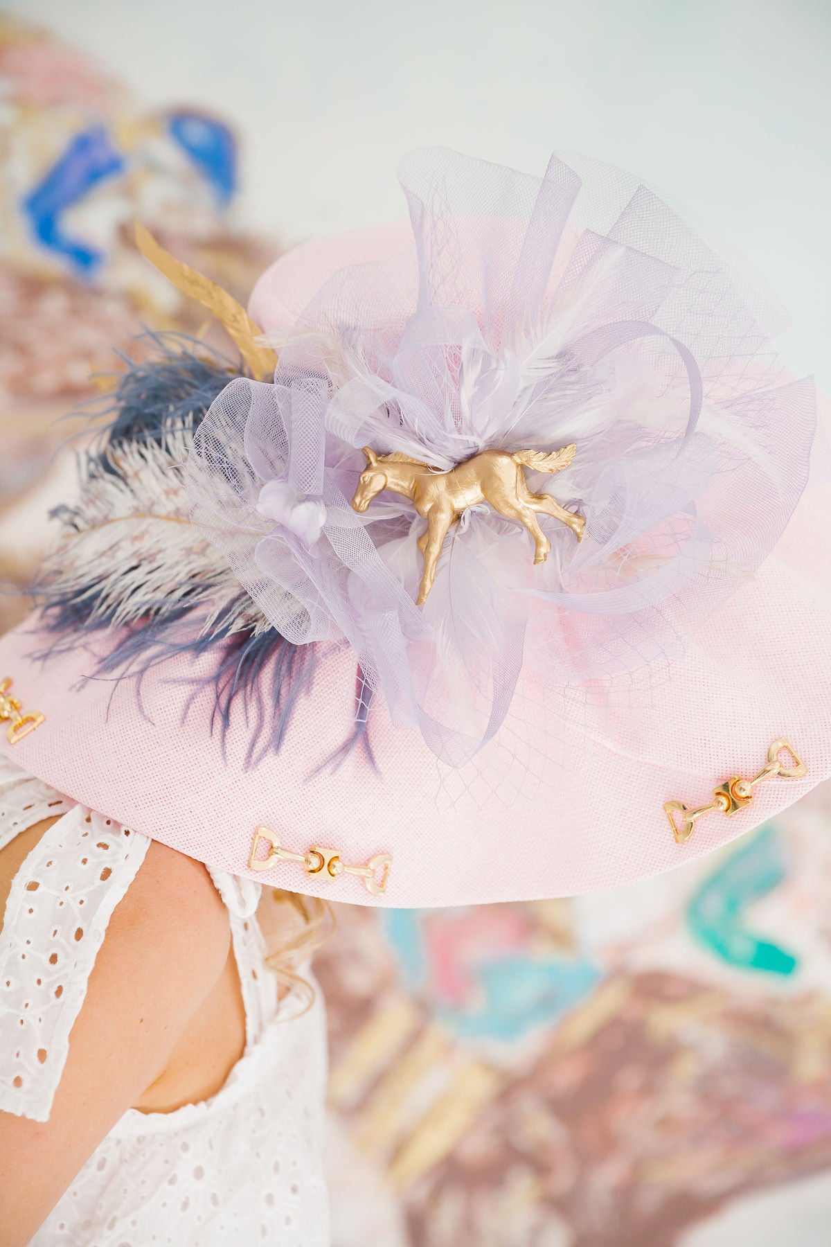 BLUEBELL BRIDLE PINK SUN HAT RANCHER HAT Judith March