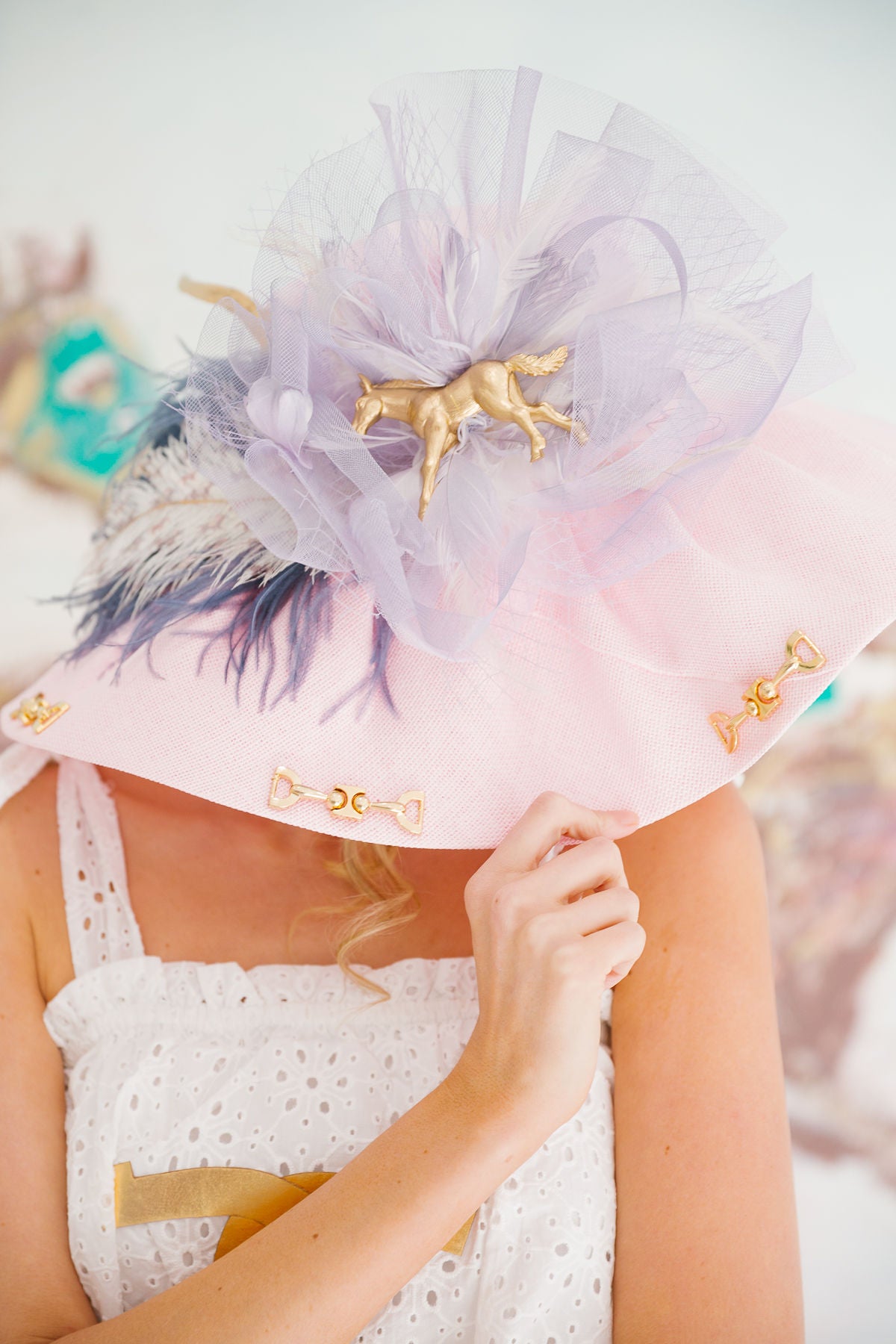 BLUEBELL BRIDLE PINK SUN HAT RANCHER HAT Judith March