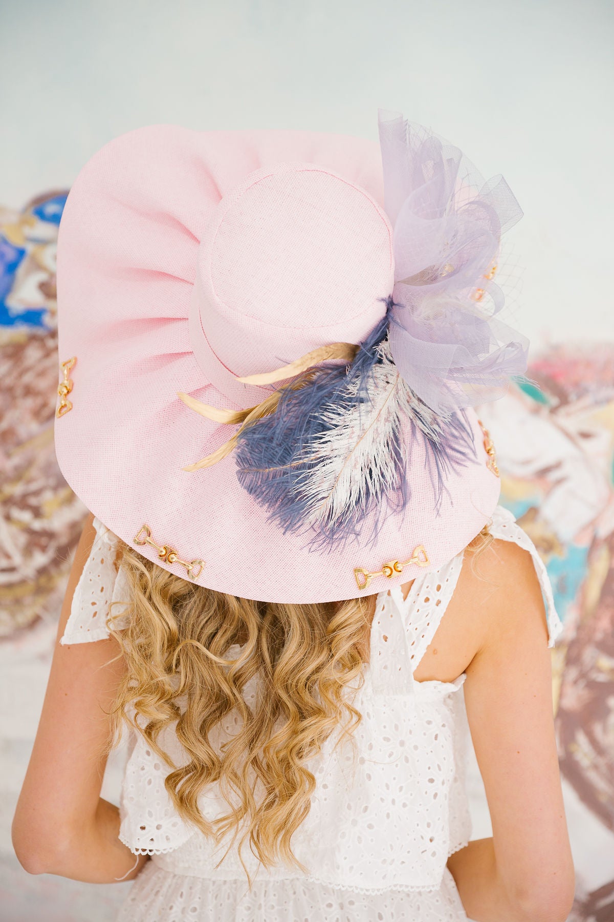 BLUEBELL BRIDLE PINK SUN HAT RANCHER HAT Judith March
