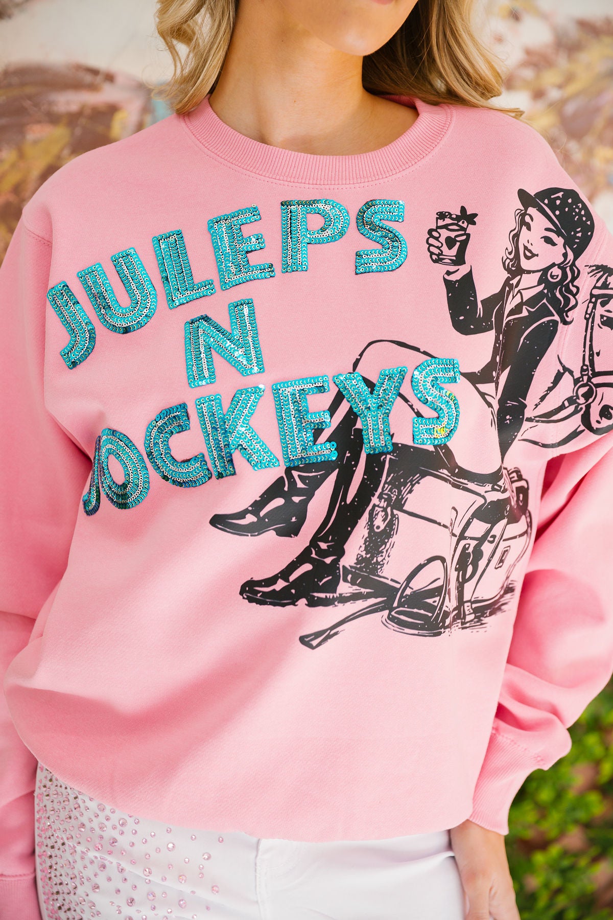 JULEPS N JOCKEYS BLUE SEQUIN PULLOVER PULLOVER Judith March