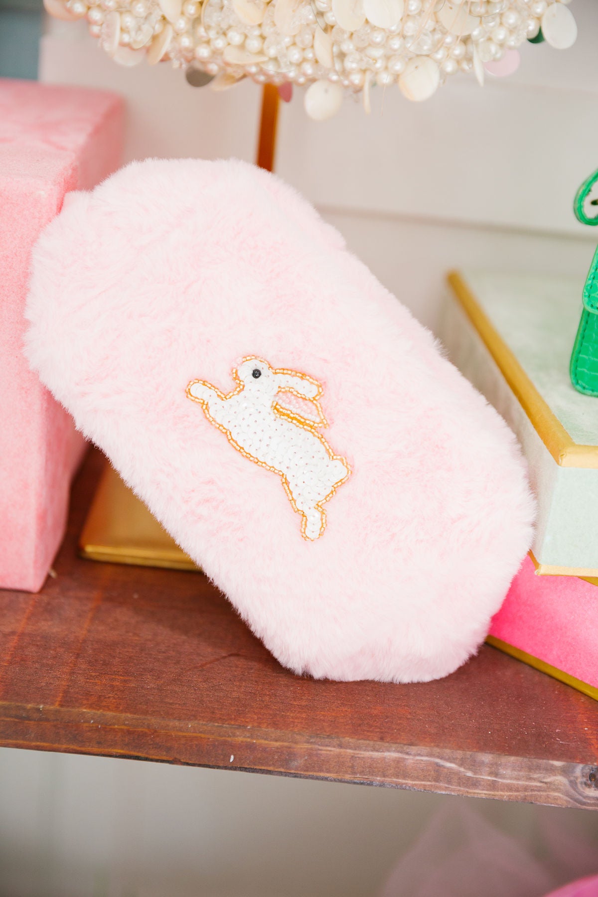 EASTER BUNNY PINK FUZZY BAG PURSE Judith March