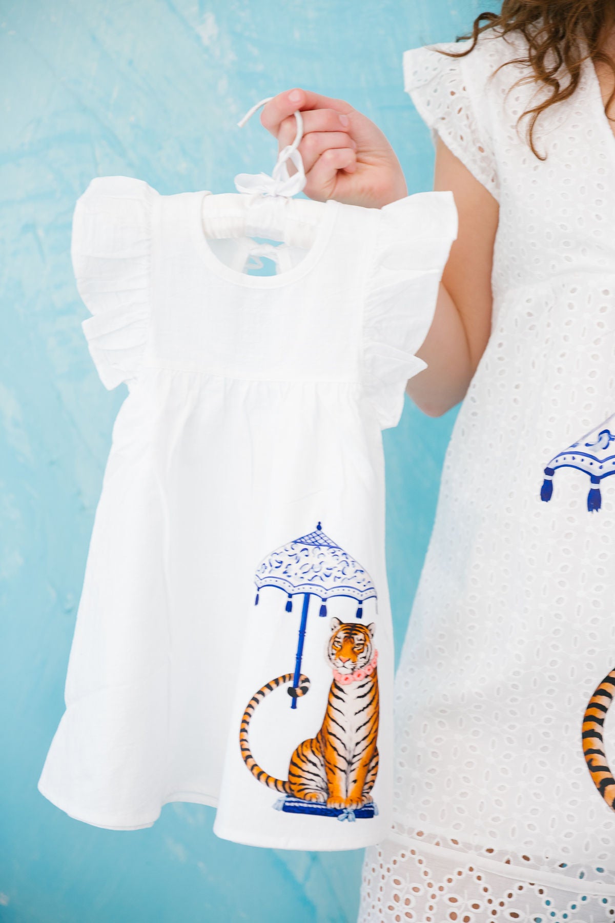 MINI KIDS COASTAL TIGER WHITE DRESS DRESS Judith March